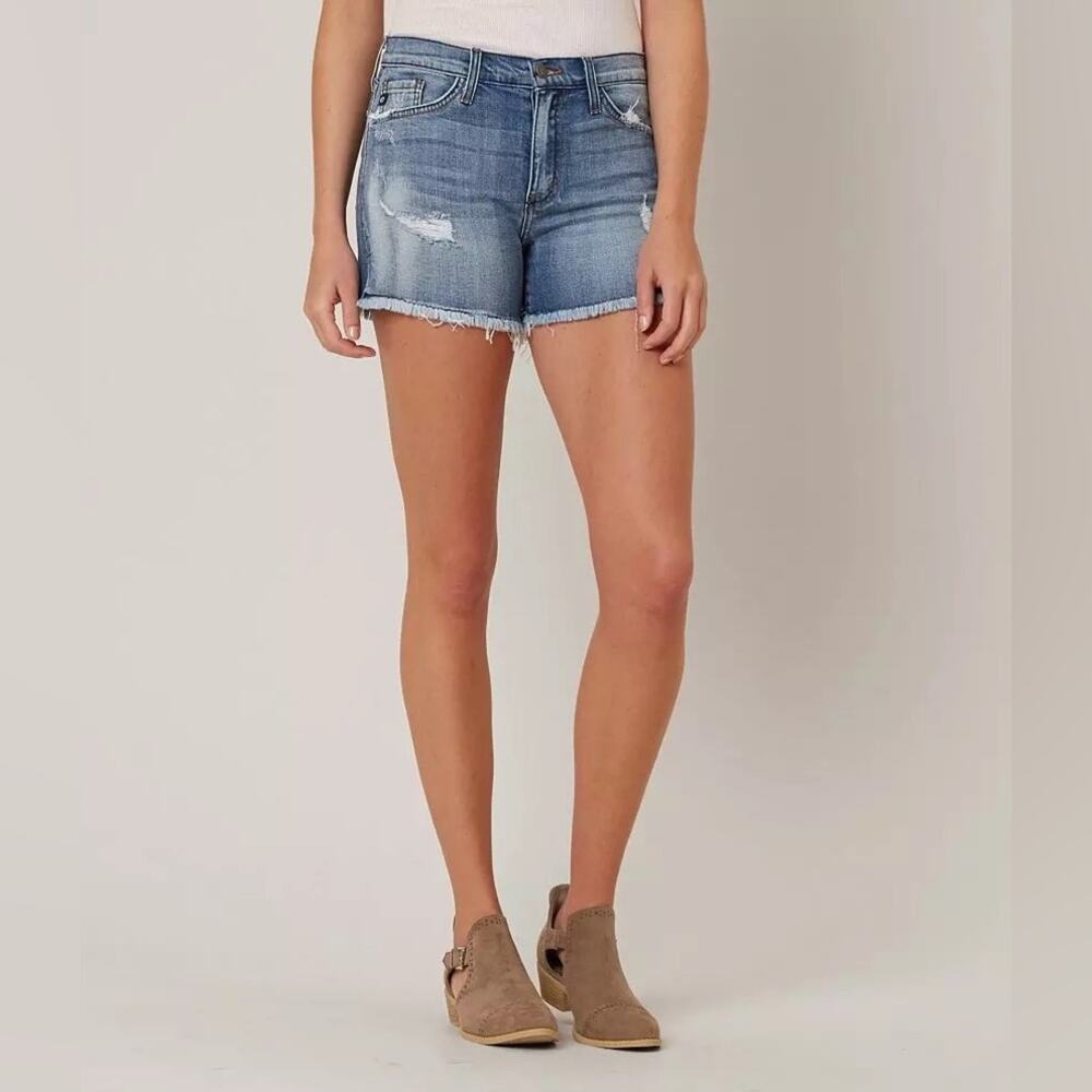 KanCan Bke Mid Rise Stretch Distressed Rips Cutoff Denim Jean Shorts womens 25